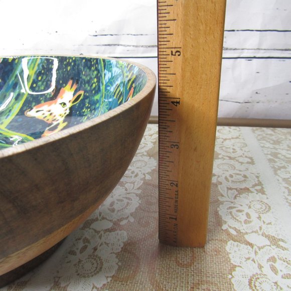 Opal House Mango Wood Jungle Scene Bowl - Picture 4 of 8